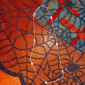 QVC Diamonique sterling silver station necklace 18" long 2.35 cttw